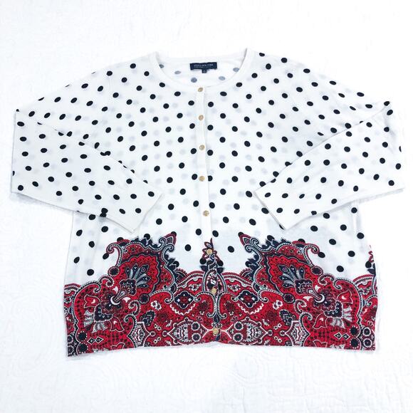 Jones New York Polka Dots and Paisley Cardigan - Picture 7 of 7